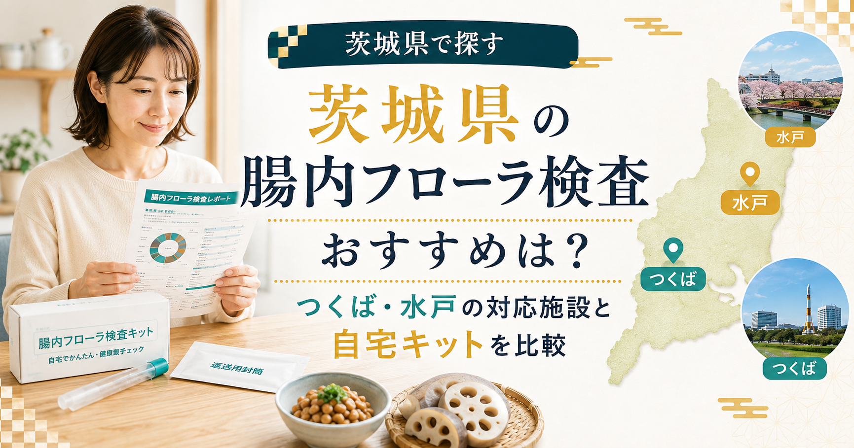茨城県の腸内フローラ検査おすすめは？つくば・水戸の対応施設と自宅キットを比較